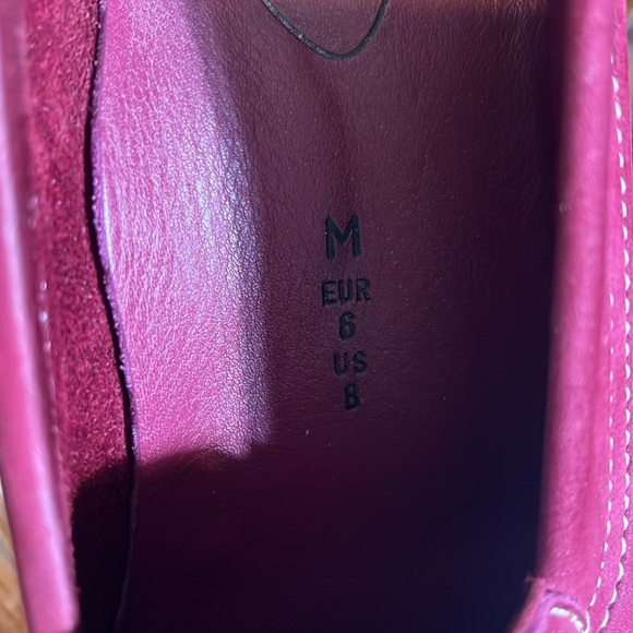 Arche Red Nubuck Leather Flats Loafers Size 8 Contrast Stitching - Picture 10 of 11